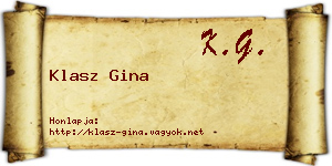 Klasz Gina névjegykártya